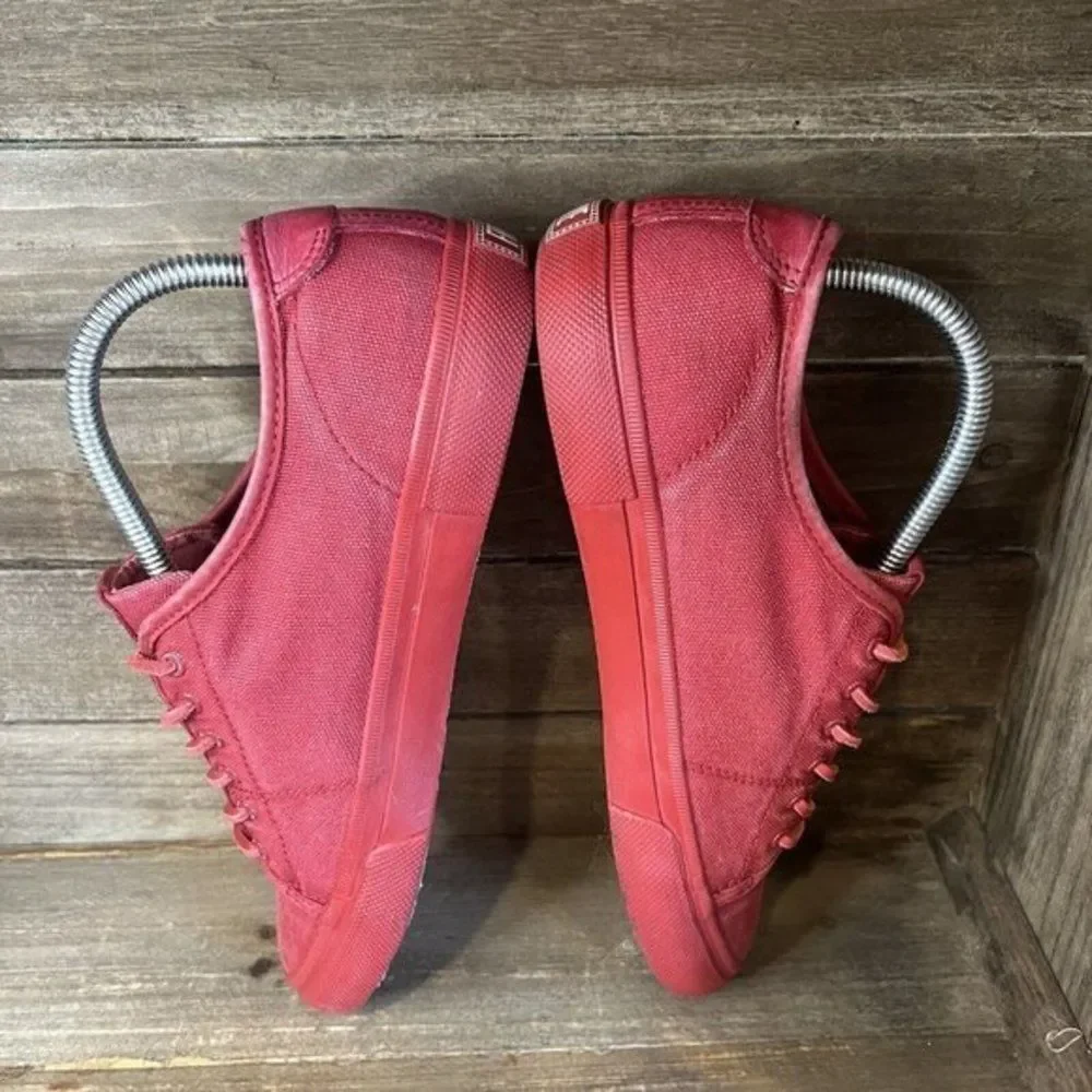 Womens Frye Gia Low Top Red Canvas Sneakers Shoes Size 8.5‎ M GUC